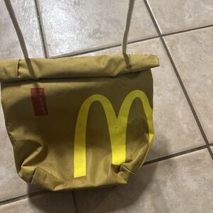 Mcdonald's I'm Loving It Canvas Shoulder Bag Rolls Down Two Snaps Rope Strap